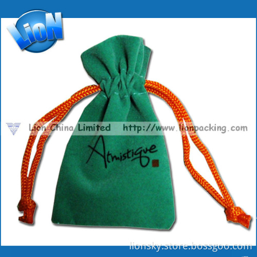 Personalized OEM Sale Green Microfiber Jewelry Pouch (E-021)